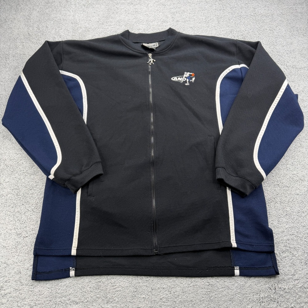 Vintage AND1 Track Jacket Mens XXL Black Blue Full Zip Basketball 90s Y2K READ